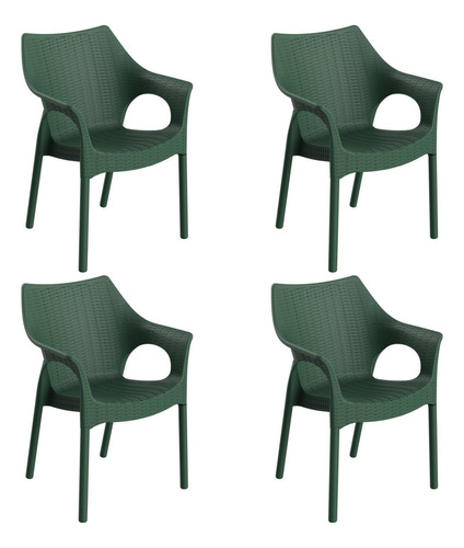 Conjunto Com 4 Cadeiras Para Jardim Relic Verde Ga