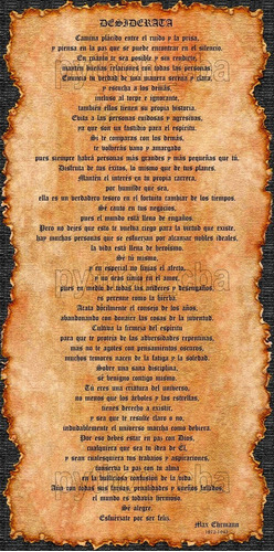 Pósters Desiderata De Max Ehrmann Castellano Ó Inglés 42x21