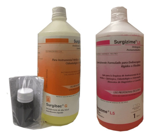 Kit Detergente Surgizime L5 + Surgibac Glutaraldehído 2,5%