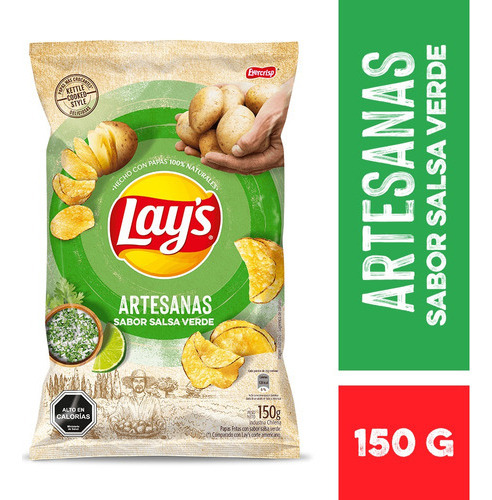 Papas Fritas Lay's Artesanas Sabor Salsa Verde 150g