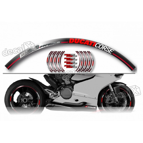 Kit Adesivo Friso Refletivo Roda Moto Ducati Fri21