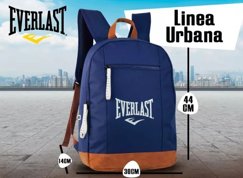 Imagen 4 de 6 de Mochila Deportiva Everlast Urbana Hombre Mujer Unisex Color Negro / 27397