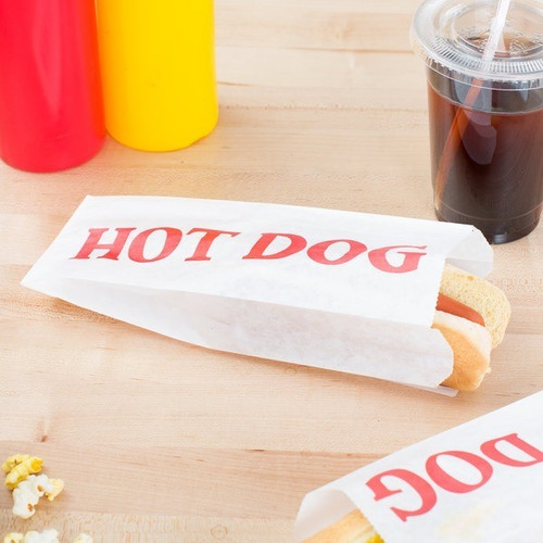 Imagen 2 de 2 de Bolsa Antigrasa Hot Dog / Porta Perro Caliente (100 Und)