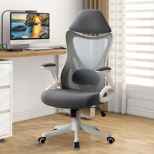 Silla De Oficina Ergonomica Con Soporte Lumbar Ajustable Y B