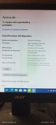 Cpu Dell Optiplex 550 Amd Athlon Ii X2 250 3.00 Ghz 4gb Ram (Usado)