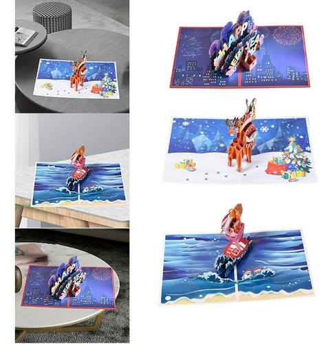 Imagem 4 de 5 de 3pcs Cartões De Natal 3d Up Cumprimentando Crianças