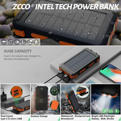 Power Bank 20000mah Carregador Portatil C/4 Cabo+led+bússola