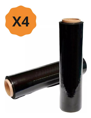 Film Stretch 50cm Negro 4.0 Kg Embalaje Proteccion Envios Negro