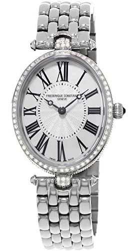 Reloj De Acero Inoxidable Art Deco Con Diamantes