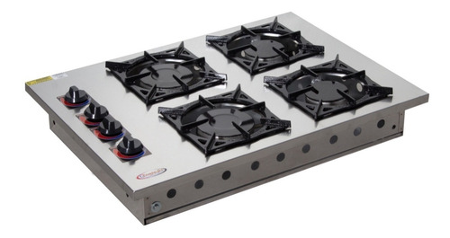 Imagem 2 de 9 de Fogão 4 Bocas Cooktop Inox Alvenaria Embutir 20x20 Itajobi