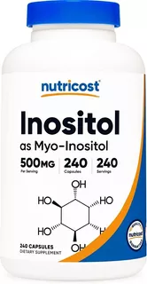 Nutricost Myo Inositol 500 Mg 240 Capsulas Original