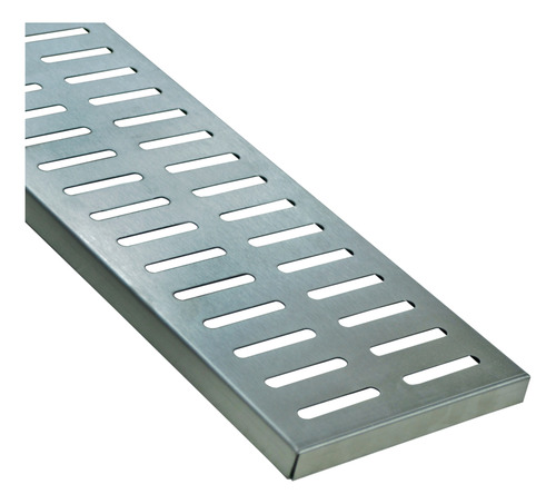 Ralo Linear 15x100 Grelha Inox Escovado Com Suporte Caixilho