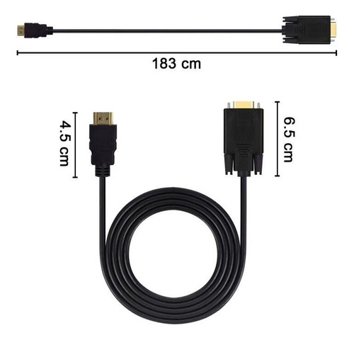 Adaptador Hdmi Macho A Vga Macho Cable Hdmi A Vga Adaptador