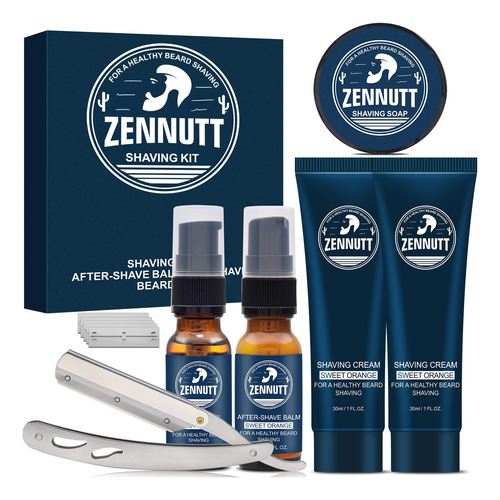 Kit De Afeitado Para Hombres Con Maquinilla De Afeitar Recta