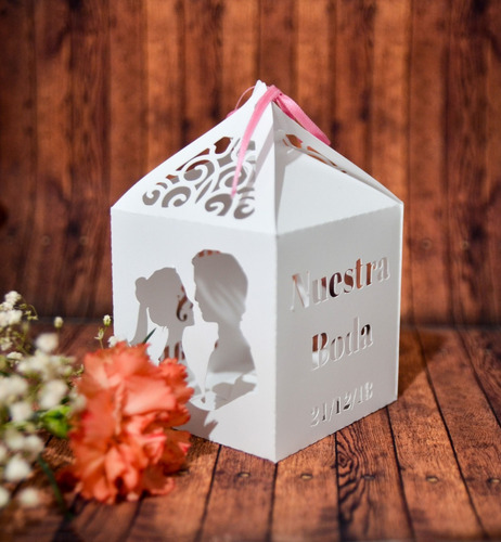 10 Caja Calada Boda 10x17cm Casamiento Personalizadas Unicas