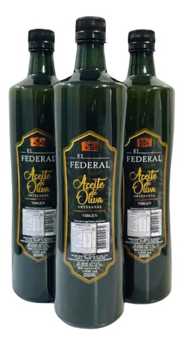 5 Aceite De Oliva Virgen El Federal X 1lt - Cruz Del Eje