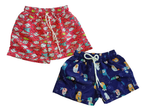 Short De Baño Bebes Y Niños Pack X2 Oferta Liquidación 