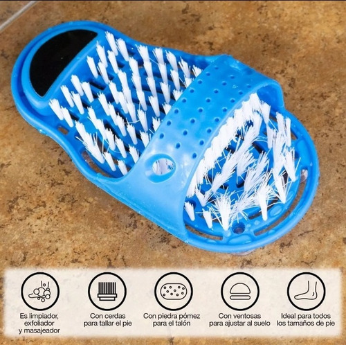 Cepillo Con Piedra Pómez Para Exfoliación De Piel Suave Azul