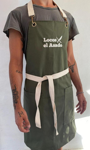 Delantal Parrillero Locos X El Asado Ripstop Antidesgarro