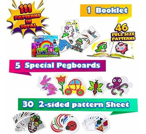 Kit De Manualidades Funzbo Fuse Beads, 111 Patrones Melty Fu