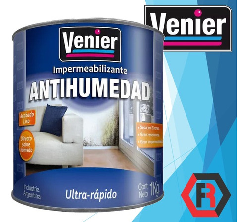 Latex Antihumedad Venier Recubrimiento Impermeable Azul 1kg
