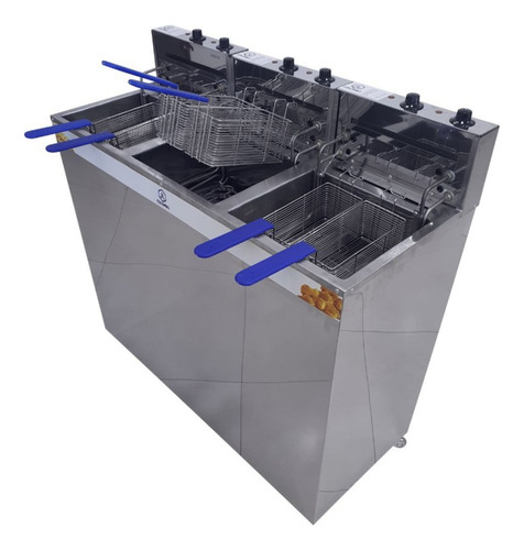 Fritador Água E Óleo Jl Colombo 24kw Gabinete 54l 2 Cubas Cor Cinza 220v