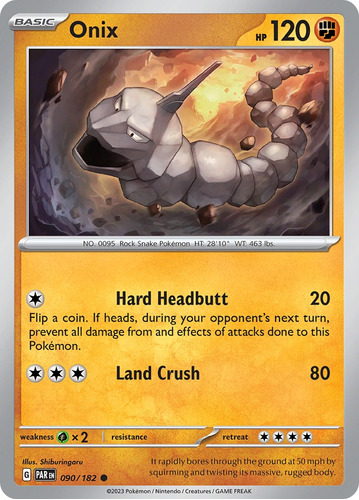 Cartas Pokemon Onix 090/182 Reverse Paradox Rift Par