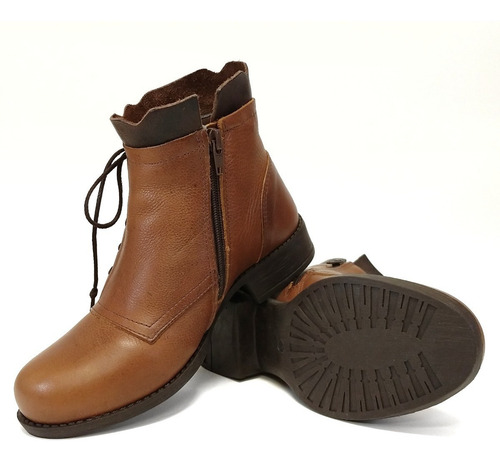 Imagem 2 de 3 de Bota Coturno Rikastore Feminina Em Couro