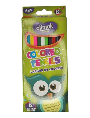 Creyones De Madera Ofimak Paq 12 Colores 