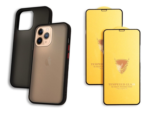 Funda Case Uso Rudo Para iPhone +2 Micas Protectoras Premium