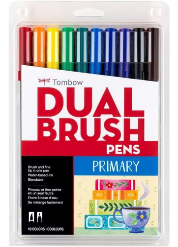10 Marcadores Tombow Dual Brush / Colores Primarios