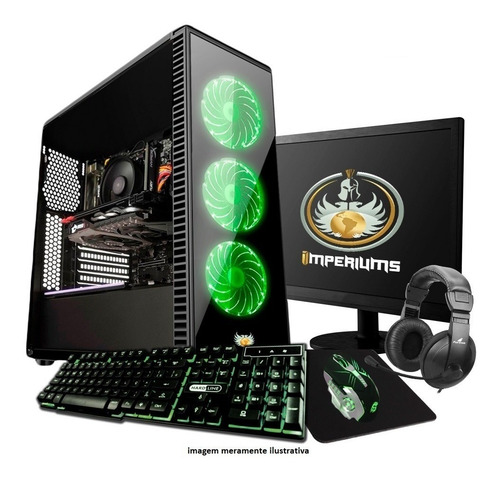 Imagem 1 de 3 de Pc Completo Gamer Com Monitor Lcd! 4gb, Wifi + 30 Jogos!
