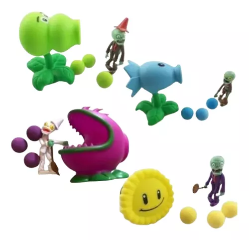 Plants Vs Zombies Kit C/4 Jogo Atira Bolinhas Pronta Entrega