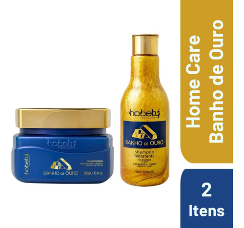 Kit Banho De Ouro Máscara 300g + Shampoo 300ml Hobety