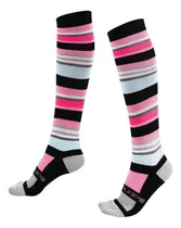 Comprar Meia Hupi Cano Longo 30cm Quadra Rosa Com Preto
