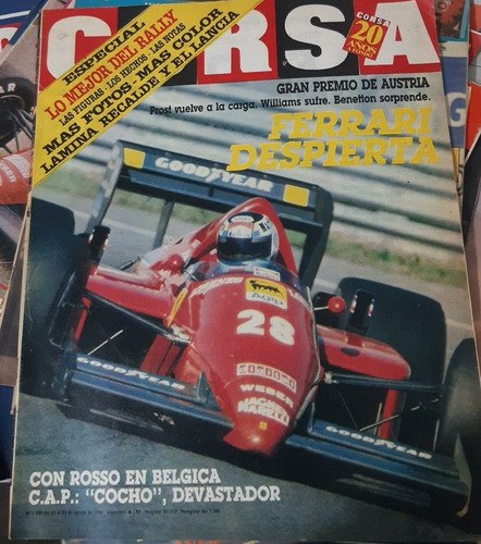 Revista Corsa Parabrisas N1050 Agosto 1986 Para Colección