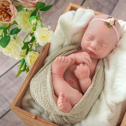 Babeside Lifelike Reborn Baby Dolls 16-in Full Platinum Sili