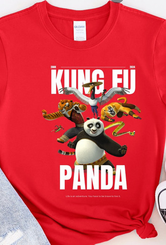 Polera Unisex Kung Fu Panda 5 Furiosos Algodon Estampado