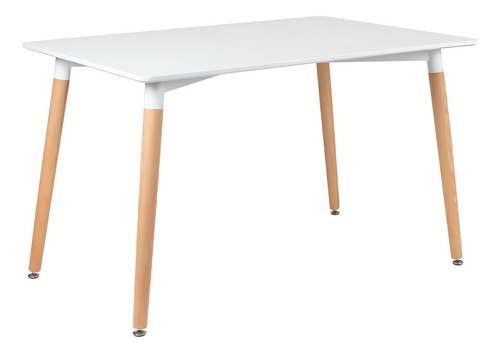 Kit Mesa Jantar Eames Retangular 120 X 80 Cm 4 Cadeiras Dsw Cor da tampa Mesa branco com cadeiras azul petróleo