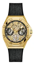 Comprar Reloj Guess Gw0620l2 Mujer Multifuncion Malla Negro Bisel Dorado Fondo Dorado