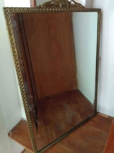 Espejo Marco Antiguo Bronce Macizo Labrado Estilo 70 X 50 Cm Bronce (Usado)
