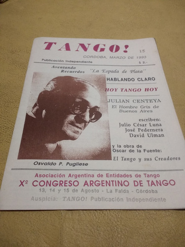 Revista Tango Cordoba Marzo 1993 Osv. Pugliese