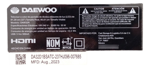 Leds Daewoo Daw32r K320wdd1 (Usado)