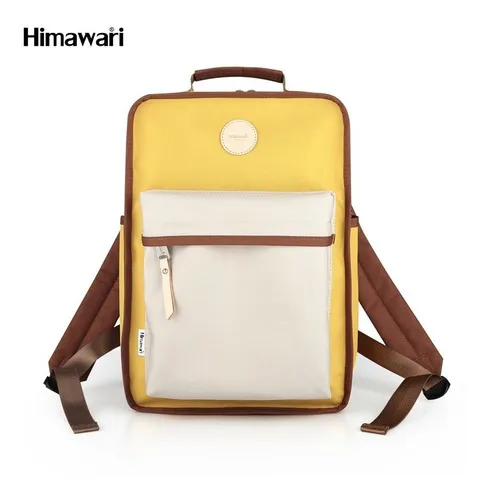 Mochila Impermeable Himawari Mod 0827 Color Mostaza Y Beige