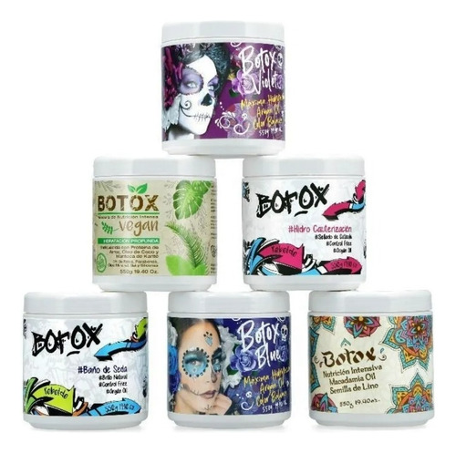 Pack 6 Botox Capilar Baño De Seda´, Nutricion, Violeta