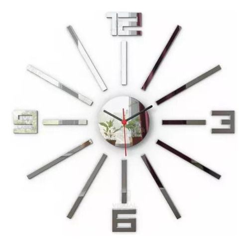 Relógio Parede Acrílico Preto Moderno 55cm