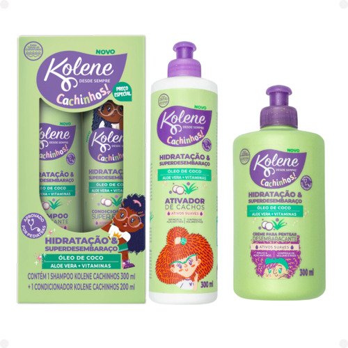 Kit Shampoo Condi Kolene Cachinhos Ativador De Cachos Creme