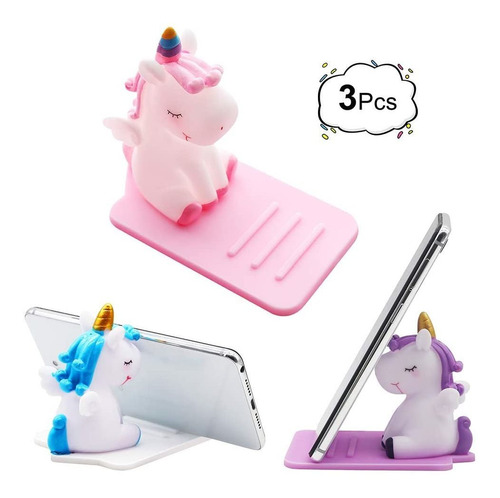 3 Pack Unicorn Phone Holder, Cute Unicorn Desktop Cell Phone