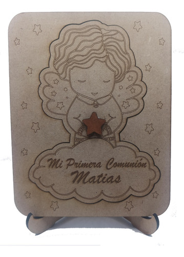 20 Invitaciones Con Base Comunion Personalizadas En Mdf