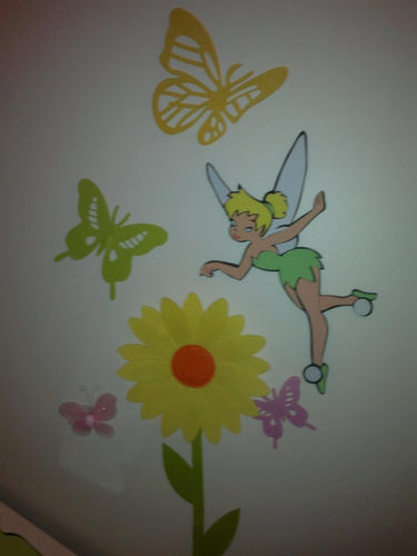 Decoración Personajes Adhesivos Paño Lenci Mariposas Y Otros